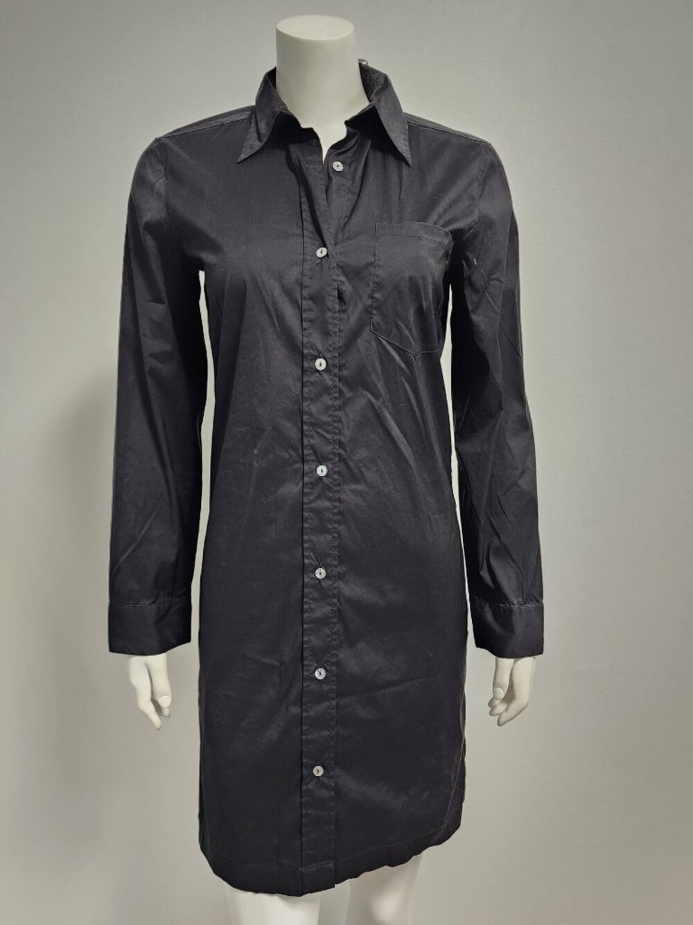 MaxMara Weekend black button up long sleeve shirt dress 6